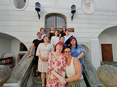 Helena Jelínková při loučení se s knihovnou, zdroj: Městská knihovna v Českém Krumlově, foto: Městská knihovna v Českém Krumlově